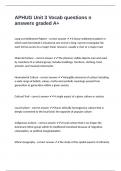 APHUG Unit 3 Vocab questions n answers graded A&plus;