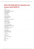 PATH CTRI EXAM With 211 Questions and answers Latest RATED A&plus;