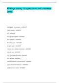 Biology essay 10 questions and answers 2025