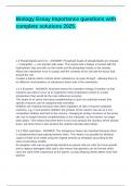 Biology Essay Importance questions with complete solutions 2025