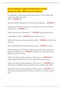 Army Explosive Safety Familiarization Exam  Questions With 100&percnt; Correct Answers&period;