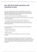 Soc 323 Final Guide questions well answered to pass