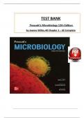 Test Bank for Prescott's Microbiology 12th Edition by Joanne Willey&comma; All Chapters 1 - 42 Complete&comma; Verified Latest Edition