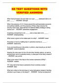 NS TEST QUESTIONS WITH VERIFIED ANSWERS