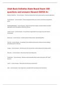 Utah Basic Esthetics State Board Exam 100 questions and answers Newest RATED A&plus; 