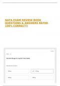 NATA EXAM REVIEW BOOK QUESTIONS & ANSWERS RATED 100&percnt; CORRECT&excl;&excl;