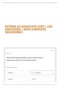 EXTRON AV ASSOCIATE CERT &vert; 140 QUESTIONS &vert; WITH COMPLETE SOLUTIONS&excl;&excl;