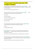 ATI proctored Nutrition Questions With Complete Solutions
