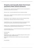 Property and Casualty State Farm Exam Questions With Solved Solutions&period;
