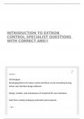 INTRODUCTION TO EXTRON CONTROL SPECIALIST QUESTIONS WITH CORRECT ANS&excl;&excl;