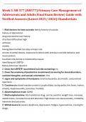 Week 5&colon;NR 577 &lpar;NR577&rpar; Primary Care Management of  Adolescents and Adults Final Exam Review&vert; Guide with  Verified Answers &lpar;Latest 2025&sol; 2026&rpar; Chamberlain