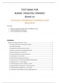  TEST BANK FOR BURNS&rsquo; PEDIATRIC PRIMARY Based on Common Childhood Conditions and Disorders