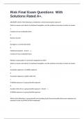 Risk Final Exam Questions  With Solutions Rated A&plus;&period;