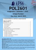 POL2601 Assignment 1 (ANSWERS) Semester 1 2025 - DISTINCTION GUARANTEED