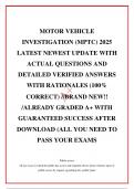  MOTOR VEHICLE INVESTIGATION &lpar;MPTC&rpar; 2025 LATEST NEWEST UPDATE WITH  ACTUAL QUESTIONS AND DETAILED VERIFIED ANSWERS WITH RATIONALES &lpar;100&percnt; CORRECT&rpar; &sol;&sol;BRAND NEW&excl;&excl; &sol;ALREADY GRADED A&plus; WITH GUARANTEED SUCCESS AFTER DOWNLOAD &lpar;ALL YOU NEED TO PASS YOUR EXAMS