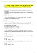 U&period;S&period; Forces Drivers Training Program for Europe Final Exam 2 He Questions and Answers 100&percnt; Correct