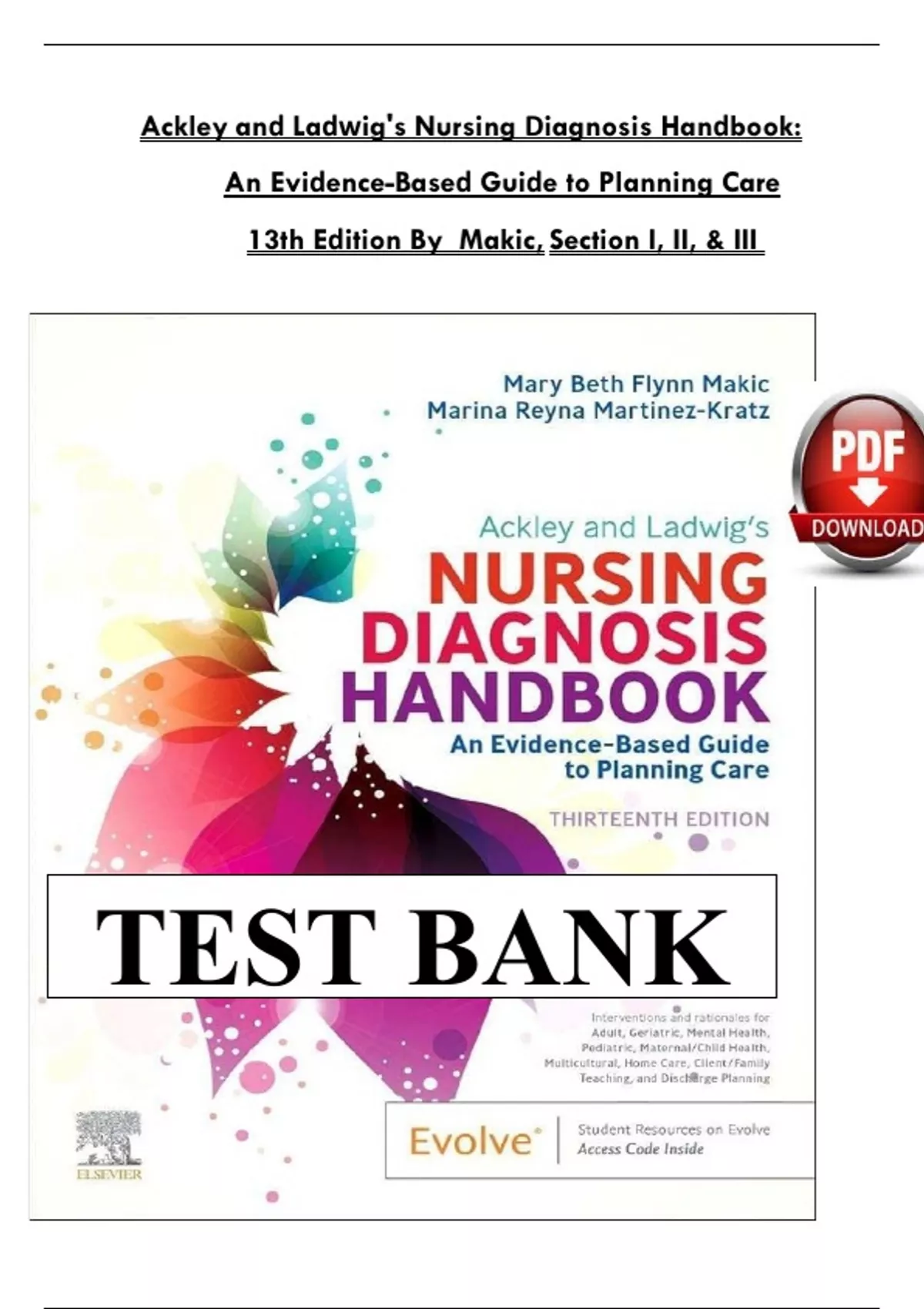 Test Bank For Ackley And Ladwig’s Nursing Diagnosis Handbook, 13th