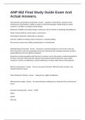 ANP 652 Final Study Guide Exam And Actual Answers&period;