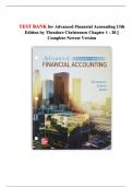 Test Bank for Advanced Financial Accounting &lpar;13th Edition&rpar; by Theodore Christensen &ndash; Chapters 1&ndash;20 &vert; Complete Newest Version 2025
