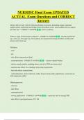 NUR1025C Final Exam UPDATED   ACTUAL  Exam Questions and CORRECT  Answers 