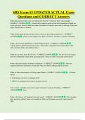 SRS Exam &num;3 UPDATED ACTUAL Exam  Questions and CORRECT Answers
