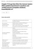 Chapter 11 Drugs that Affect the Immune System 2025 update&vert;comprehensive questions and verified answers &lpar;complete solutions&rpar; Exam&vert;GRADE A&plus;&excl;&excl;