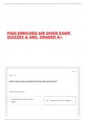PADI ENRICHED AIR DIVER EXAM QUIZZES & ANS&comma; GRADED A&plus;