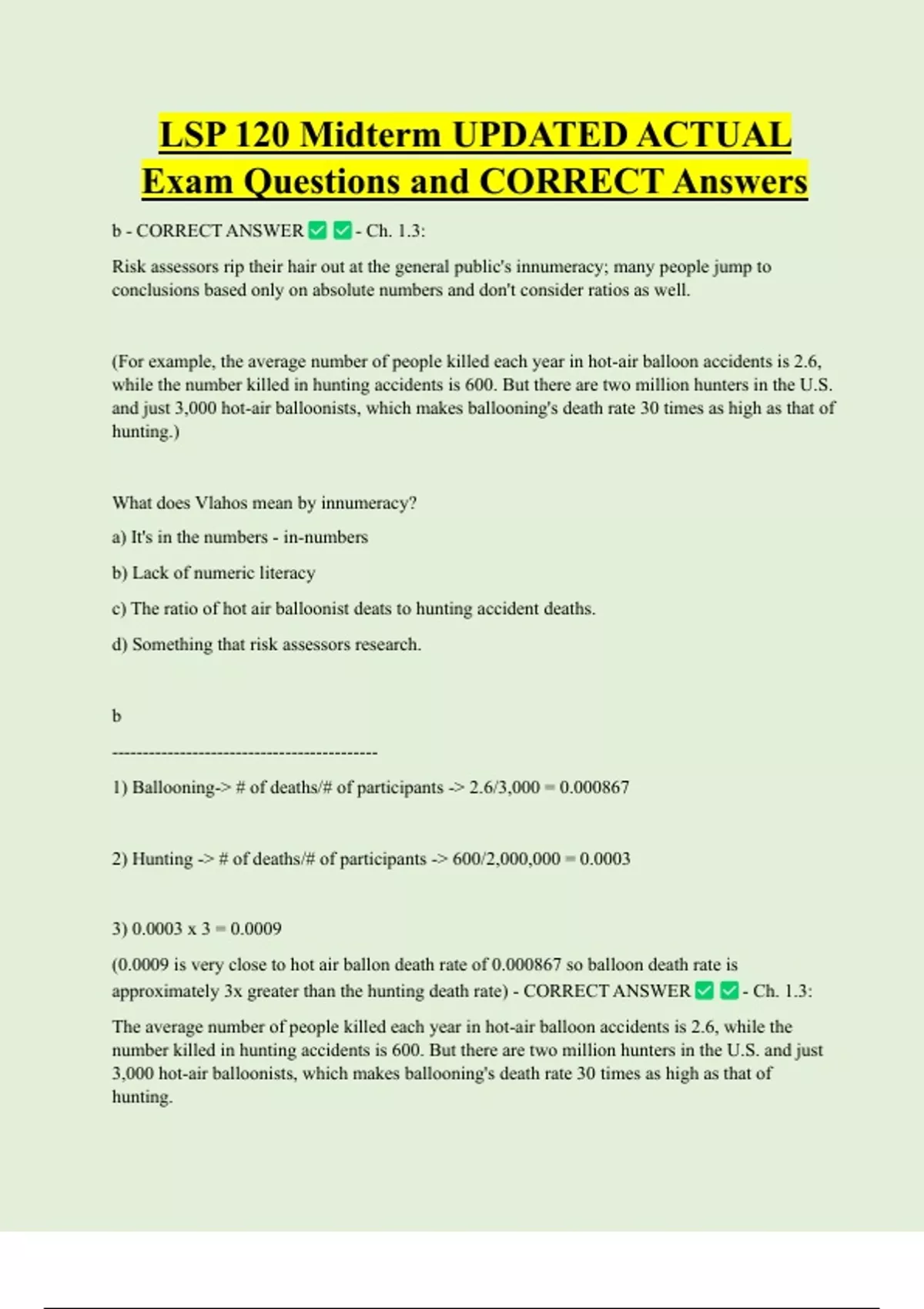 LSP 120 Bundled Exam Questions WITH CORRECT Answers - Stuvia US