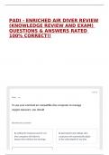 PADI - ENRICHED AIR DIVER REVIEW &lpar;KNOWLEDGE REVIEW AND EXAM&rpar; QUESTIONS & ANSWERS RATED 100&percnt; CORRECT&excl;&excl;