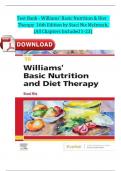 Williams Basic Nutrition and Diet Therapy 16th Edition Test Bank