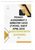 FIS2603 Assignment 2 Semester 1 2025 &lpar;739210&rpar; - DUE 17 April 2025