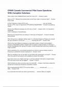 CPAER Canada Commercial Pilot Exam Questions With Complete Solutions