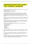 NURS5084 EXAM STUDY GUIDE &ndash; 100&percnt; CORRECT ANSWERS 