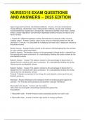 NURS5315 EXAM QUESTIONS AND ANSWERS &ndash; 2025 EDITION 