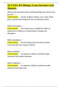 NLN PAX-RN Biology Exam Questions And Answers&period;docx