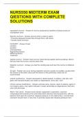 NURS550 MIDTERM EXAM QIESTIONS WITH COMPLETE SOLUTIONS 