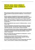 PATHO NSG 5003 WEEK 5 QUESTIONS AND CORRECT ANSWERS