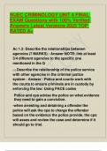 WJEC CRIMINOLOGY UNIT 4 FINAL EXAM Questions with 100- Verified Answers Latest Versions 2025 TOP