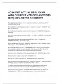 HOSA EMT ACTUAL REAL EXAM WITH CORRECT VERIFIED ANSWERS