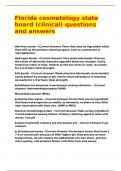 Florida cosmetology state board &lpar;clinical&rpar; questions and answers