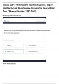 Secure WIFI - Watchguard Test Study guide &sol; Expert Verified Actual Questions & Answers for Guaranteed Pass &sol; Newest Update&comma; 2025-2026&period;  