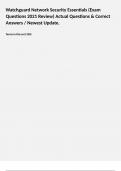 Watchguard Network Security Essentials &lpar;Exam Questions 2021 Review&rpar; Actual Questions & Correct Answers &sol; Newest Update&period; 