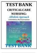TEST BANK FOR Critical Care Nursing A Holistic Approach 11th Edition Morton Fontaine test bank 2024 COMPLETE CHAPTERS AND ANSWERS