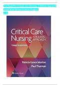 TEST BANK For Critical Care Nursing- A Holistic Approach, 12th Edition by Morton Fontaine, Verified Chapters 1 - 56, Complete Newest Version