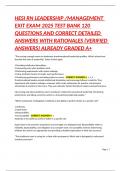 HESI RN LEADERSHIP &sol;MANAGEMENT EXIT EXAM 2025 TEST BANK 120 QUESTIONS AND CORRECT DETAILED ANSWERS WITH RATIONALES &lpar;VERIFIED ANSWERS&rpar; ALREADY GRADED A&plus;