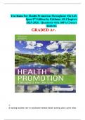 Test Bank For Health Promotion Throughout The Life Span 9th Edition by Edelman All Chapters 2025-2026&period;  Questions with 100&percnt; Correct Answers&period; GRADED A&plus;&period;