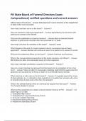 PA State Board of Funeral Directors Exam&colon; Jurisprudence&vert; verified questions and correct answers