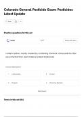 Colorado General Pesticide Exam&colon; Pesticides Latest Update