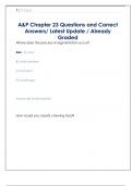 A&P Chapter 23 Questions and Correct  Answers&sol; Latest Update &sol; Already  Graded