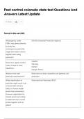 Pest control colorado state test Questions And Answers Latest Update